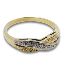 Ring 585 Gold 14 Karat Gelbgold Wei&szlig;gold Diamant Gr&ouml;&szlig;e 59 Wert 750,-