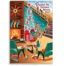 Mid-Century Christmas Morning Christmas Cards - Pack of 8 Cards with Envelopes