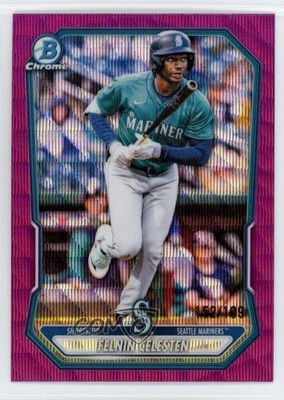 2026 Bowman Chrome Prospects Fuchsia Wave Refractor 152/199 Felnin Celesten w5p
