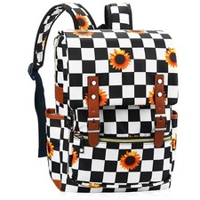 MCWTH Checkered Sunflower Laptop Backpack for Girls Women, 15.6 inch College ...
