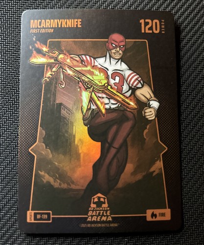 Bo Jackson Battle Arena Update Mcarmyknife Fire Foil BF-139 Christian McCaffrey