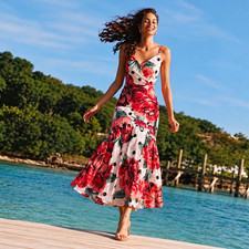 Farm Rio Anthropologie Floral Polka Dot Eyelet Maxi Dress Size 2