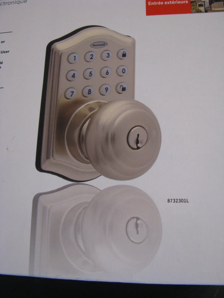 Honeywell 8732301L Digital Knob With Electric Keypad Satin Nickel New - Image 4 of 4