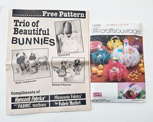Easter Baskets Eggs & Hat Crochet Pattern Simplicity 7359 UNCUT + BONUS Bunnies