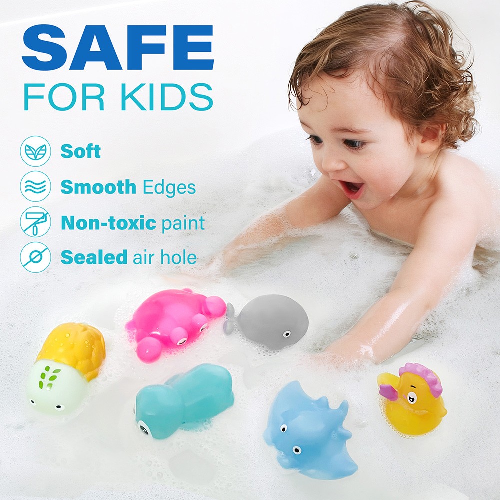 Bath Toy 6PCS Color Changing Bath Toys for Kids Ocean Sea Animal