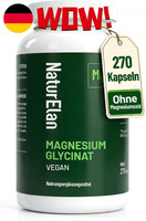 Magnesium Bisglycinat, 270 Kapseln, Hochdosiert, 300Mg Magnesium Pro Tag