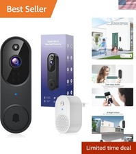 FHD Video Doorbell Camera with Night Vision, Chime, and Cloud Storage, 1080p
