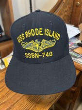 USS Rhode Island SSBN-740 Snapback Cap Hat Navy Made In USA Eagle Crest