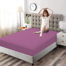 Extra Deep 25cm Fitted Sheet 100% Poly Cotton Single Double King Size Bed Sheets