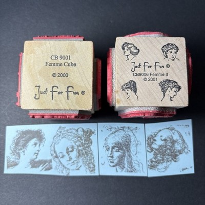 Just For Fun Femme Cube Femme II LOT of 2 Women Cube 8 Images Rubber Stamp