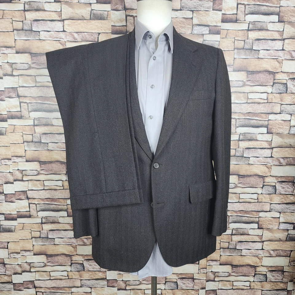 Traje de 2 piezas Southwick Clothes para hombre 42R 36X29 gris espiga vintage HL Foto 2 de 4