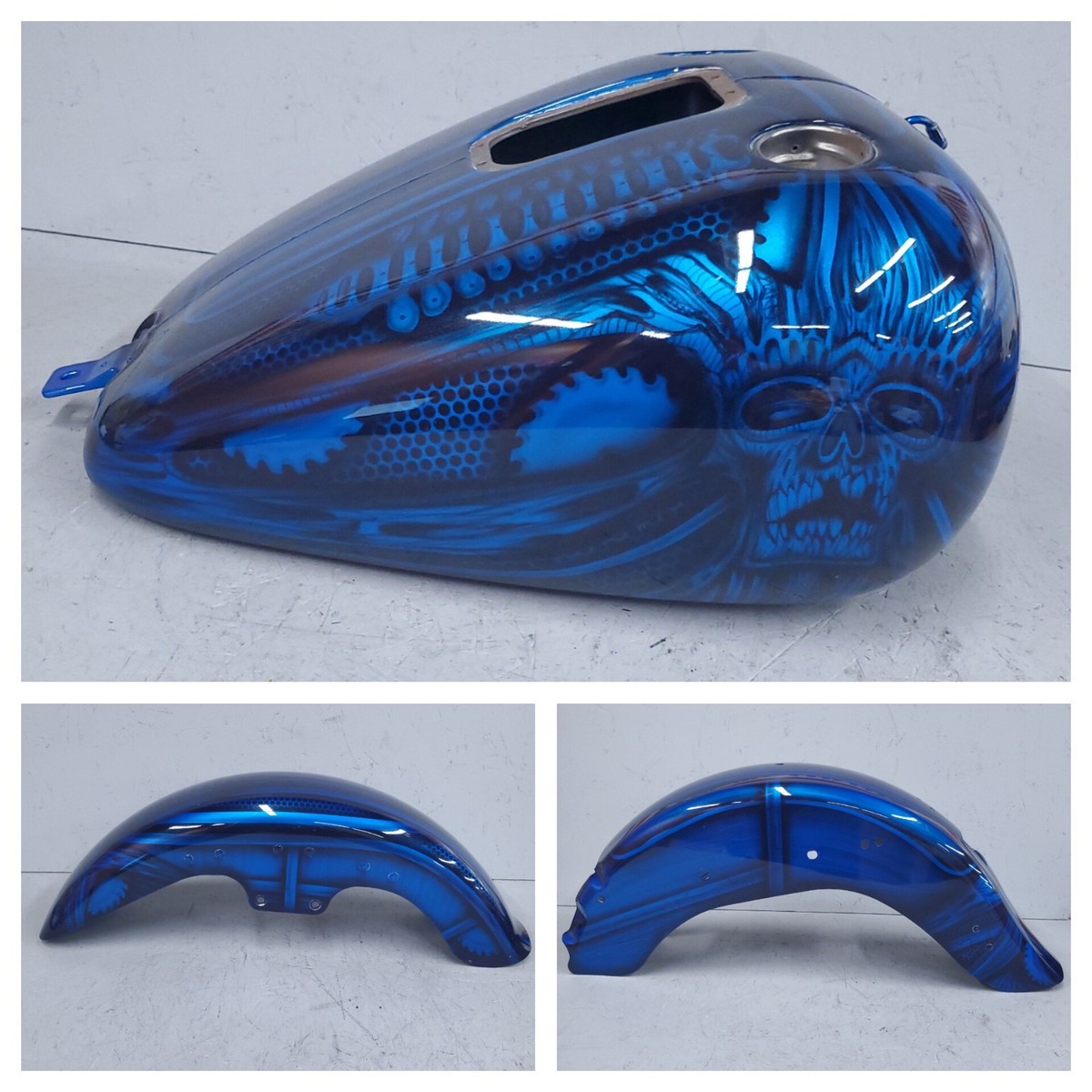 Harley Softail Fat Boy EFI Custom Painted Tins Set Giger Zombies