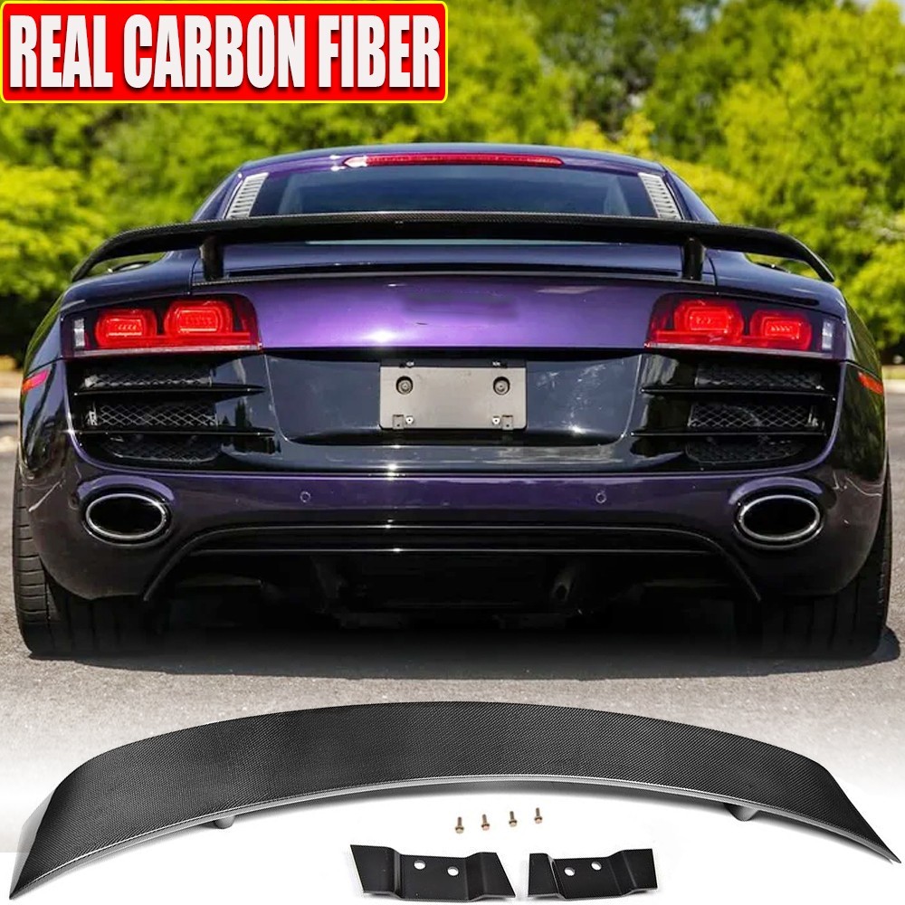 Fits Audi R8 GT V8 V10 Coupe 08-15 Rear Trunk Boot Spoiler Wing Lip Real Carbon 