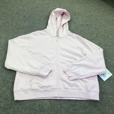 Aeropostale Hoodie Womens Small Pink Cloud Soft Full Zip Fleece Solid Casual