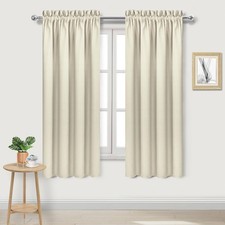 DWCN Blackout Curtains for Bedroom   Rod 42"W x 63"L Pack of 2 , Light Beige