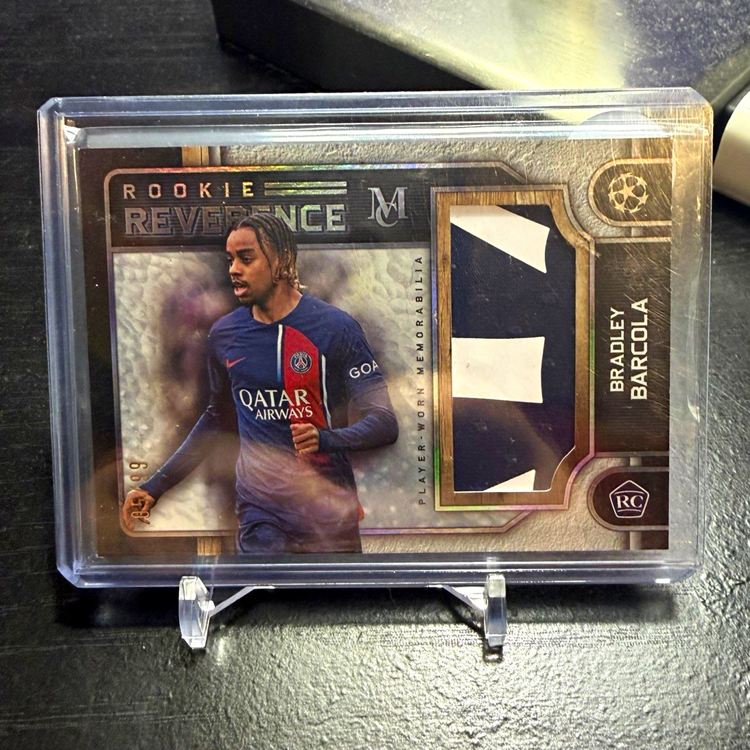 Topps Museum UEFA Champions League Bradley Barcola Rookie Reverence Relic RRR-BB