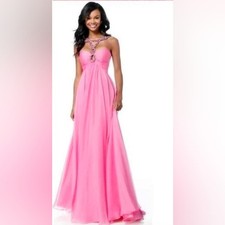 Sherri Hill Pink Prom Dress Size 4 Strapless Formal Gown Long Evening Pageant