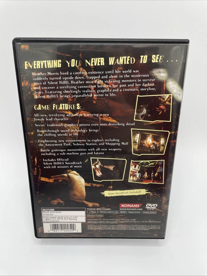 Silent Hill 3 PS2 PlayStation 2 Complete CIB - Image 2 of 4
