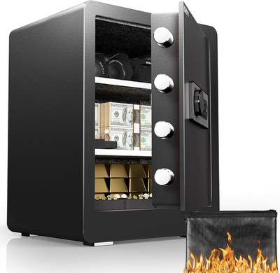 DAYI Safe Box, 2.0 Cubic Feet Home Safe with Fireproof Waterproof Bag, Security 
