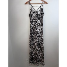 Fire Los Angeles Floral Lace Maxi Dress Sz L Black White Whimsigoth Romantic Y2K