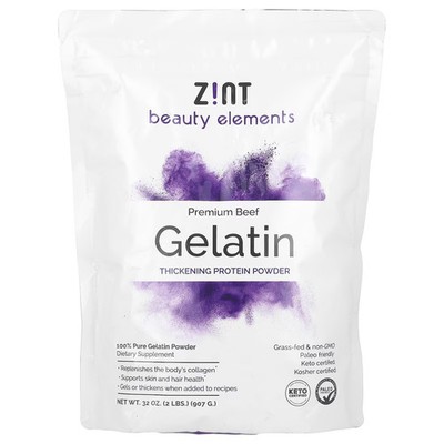 2 X Zint, Thickening Protein Powder Gelatin, Premium Beef, 32 oz (907 g)