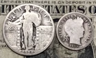 1925 Standing Liberty Quarter & 1909 Barber Dime