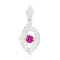 Cavill Granat AnhäNger 0,32Ct Rundschliff 925 Silber Rhodiniert Pink