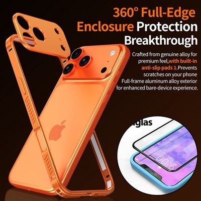 Hülle für iPhone 16 17 Pro Max 15 14 Kamera-Schutz Stoßfänger Aluminiumlegierung