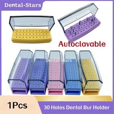 30 Holes Dental Plastic Bur Holder Endo File Block Disinfection Box Autoclave
