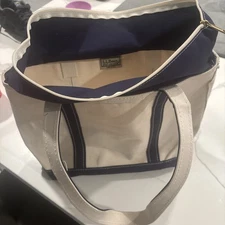 ll bean boat and tote Made In USA Médium White Blue