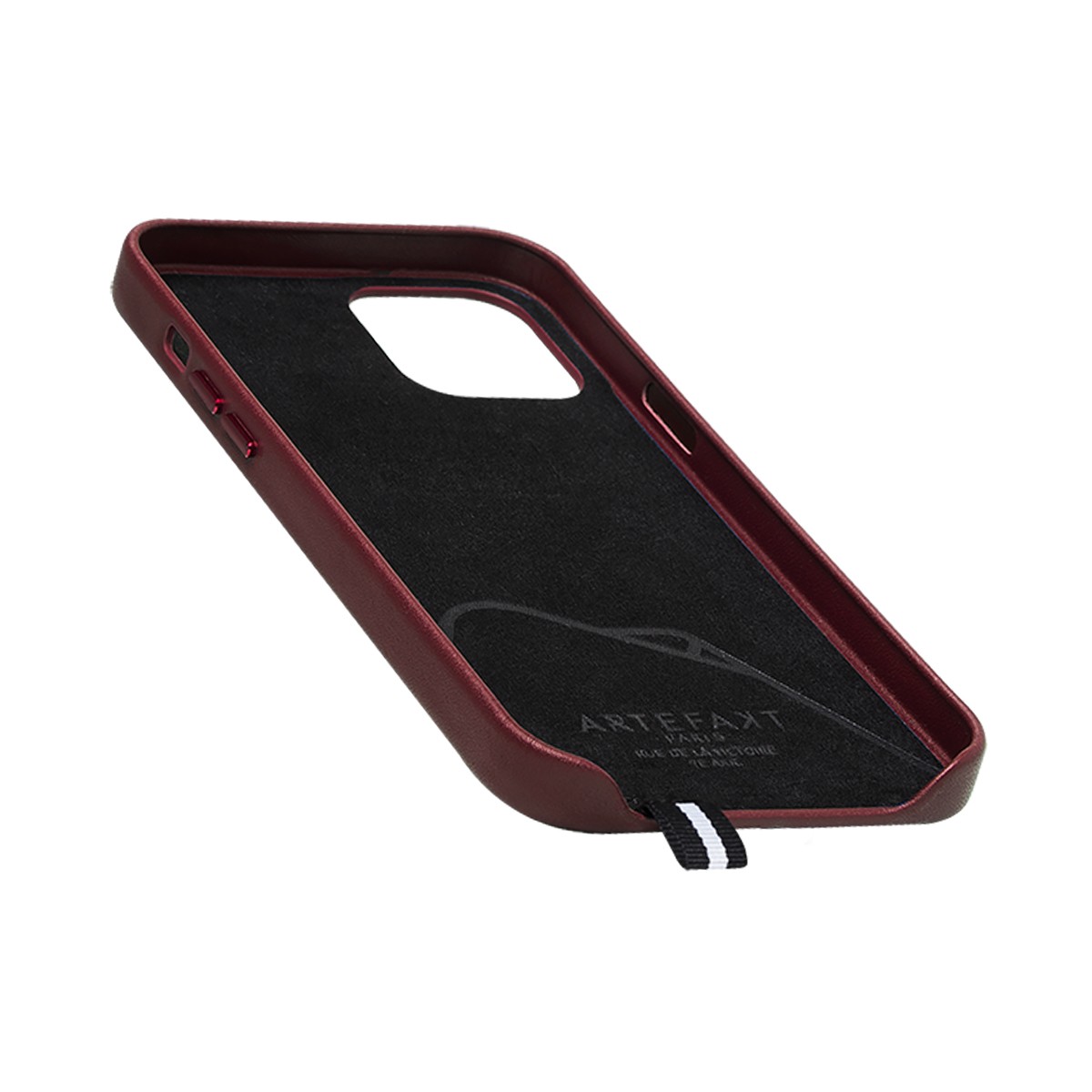 Coque iPhone 12 et 12 Pro ARTEFACT en cuir Elysée bordeaux - 3