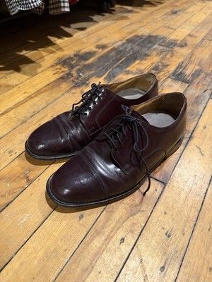 Vintage Bostonian Burgundy Leather Formal Oxford Lace Up Shoes Men s Size 7