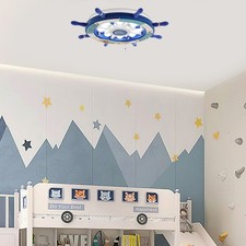 Modern Blue Ship Rudder Shape Ceiling Light Lamp Fixture Kid's Room Flush Mount