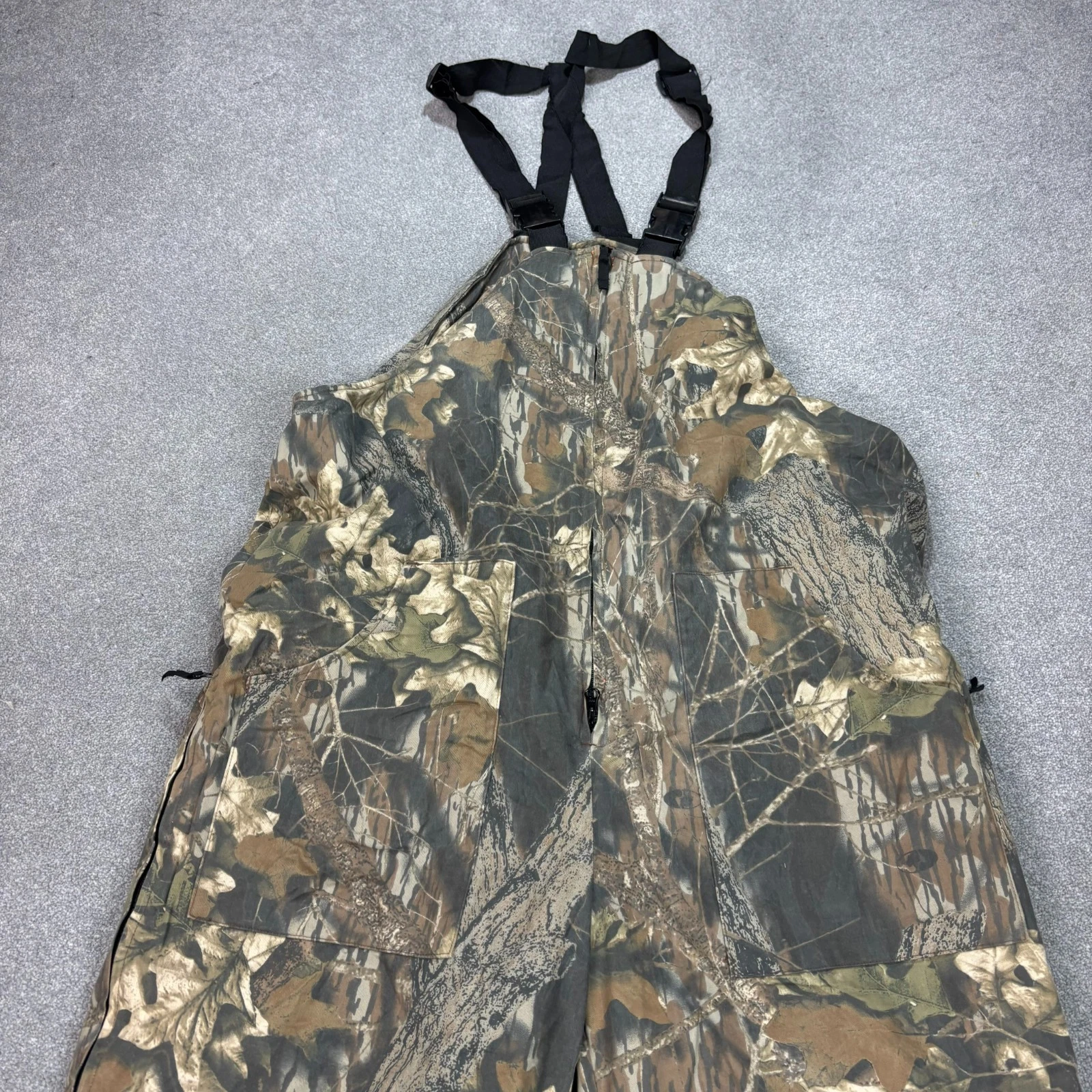 RealTree Dungarees Adult X Large 44x30 Brown Canvas Hunting Camo Overalls Men