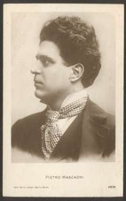 Carte postale ancienne vraie photo Pietro Mascagni Italie opéra compositeur jamais utilisée