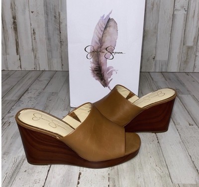 jessica simpson shantelle leather wedges