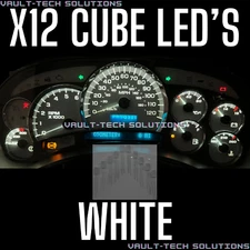 White 12 Pc Led Gauge Cluster Upgrade Kit Silverado Sierra Escalade Tahoe 03-06