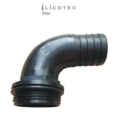 BUCCHI PP-Winkel-Schlauchtülle (90° / 1 1/2'' AG / Schlauch 38mm / O-Ring)
