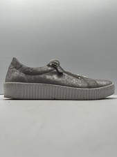 Womens Shoes Gabor Leather Casual Ladies Zip Lace Up Metallic Finish UK 8