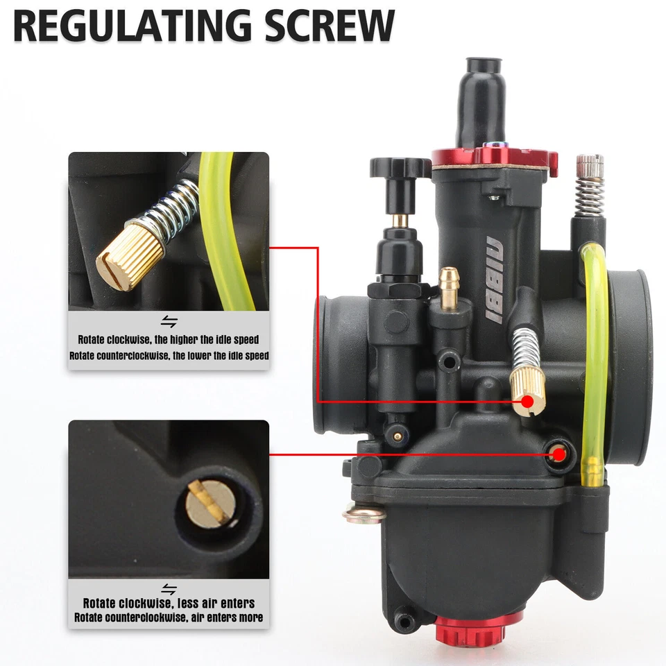 Carburador de carreras pre-jetted NIBBI PWK 30 mm para RM100 IT125 TY250 YZ100 MX360 Foto 3 de 4