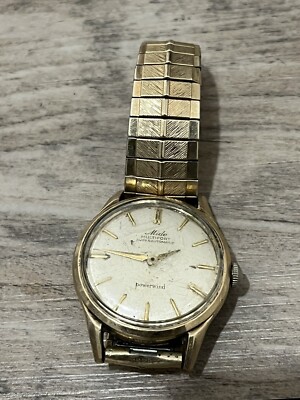 Rare Mido Multifort Powerwind Yellow Gold Stainless Steel Men's Watch 8220 