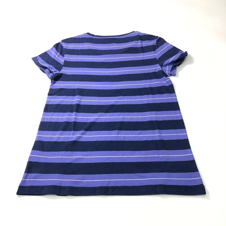 NEW Puma Women's Blue-Violet Storm Stripe Long T-Shirt UK 8 EUR 36 XS Logo - Image 2 of 4