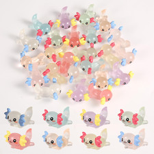24Pcs Mini Resin Axolotl Miniature Figurine, Glow in the Dark Resin Figurines Fu