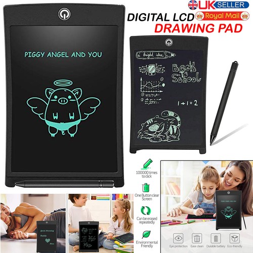UK 8.5" Electronic Digital LCD Writing Pad Tablet Drawing Graphics Board Notepad - Picture 1 of 4