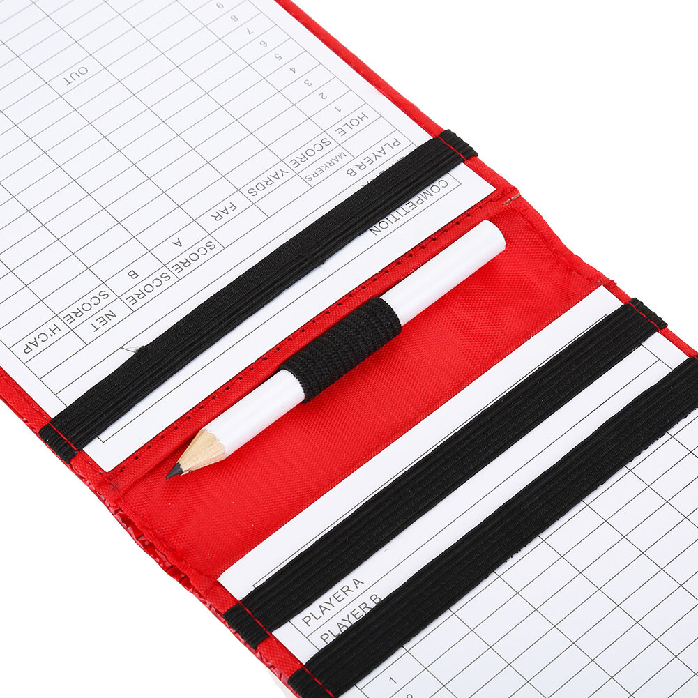 Deluxe PU Golfs Score Counter Keeper Card Holder Gift Sports Tool with