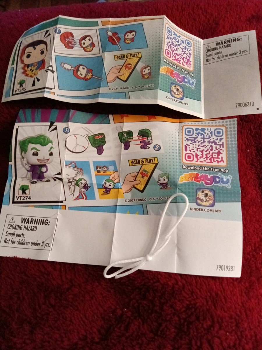 🔥Kinder Joy DC Funko Mini Pops🦸* Superman Cord Holder + Joker