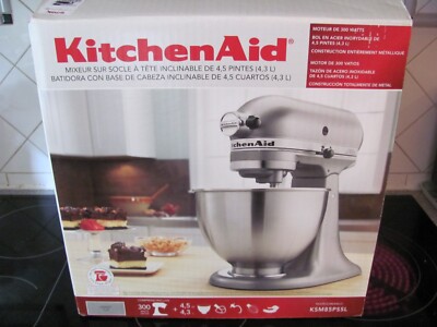 BRAND NEW KITCHENAID 4.5 QUART TILT-HEAD 300 WATTS STAINLESS STEEL