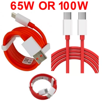GENUINE ONEPLUS TYPE C USB-C 65 Watt CABLE FOR ONEPLUS 3 5 6 7 8 9 10 11 NORD 1m
