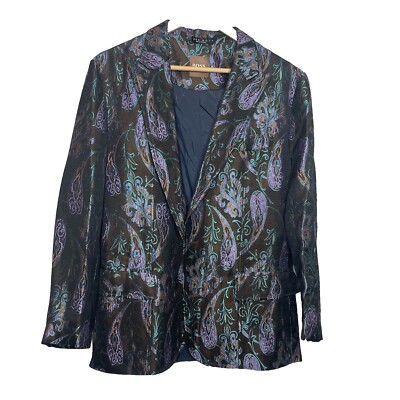 Hugo Boss Men EU 50 US 40 Multicolor Purple Paisley Jacquard Blazer ...