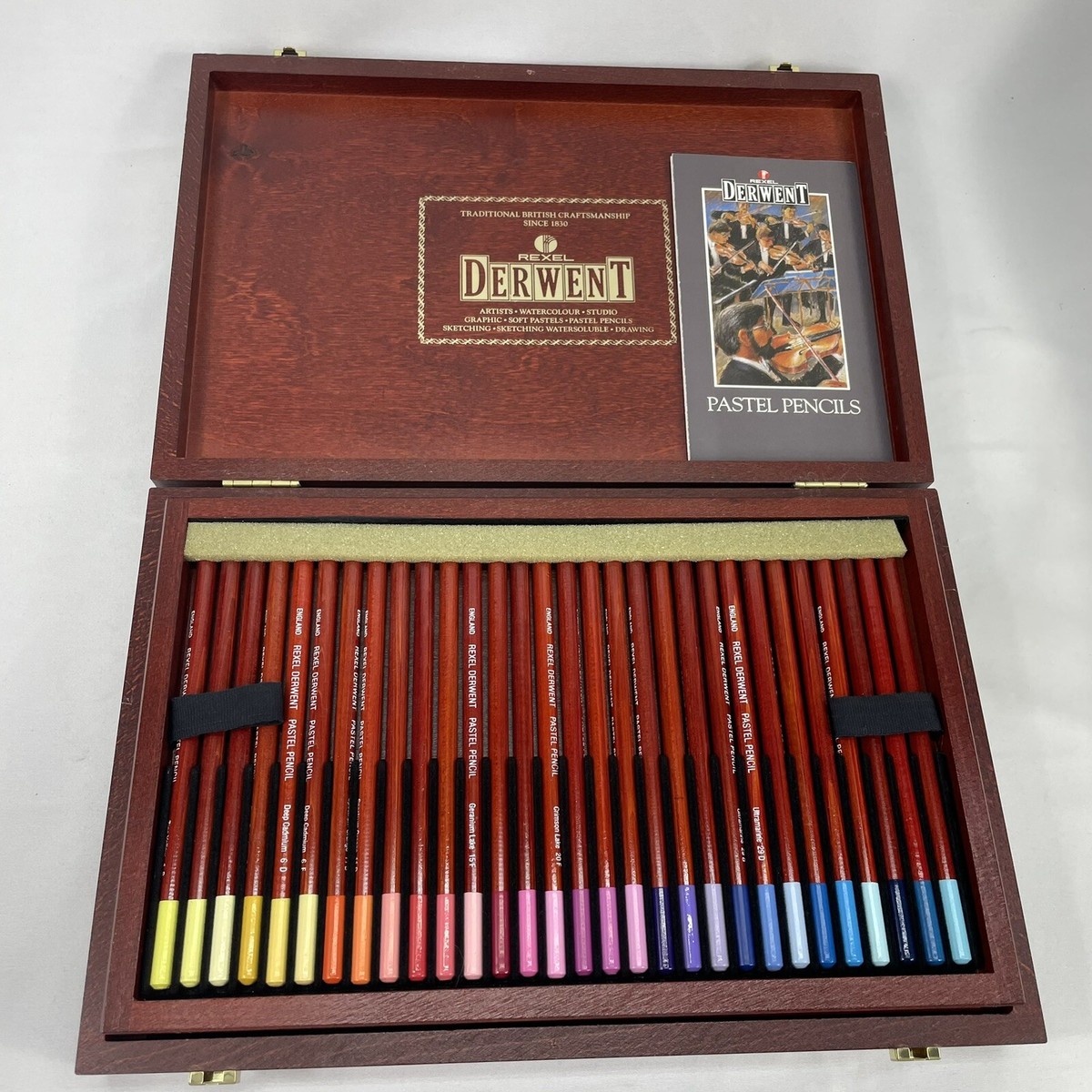 Derwent Pastel Art Colored 90 Pencils in Wooden Box - NIB | eBay
